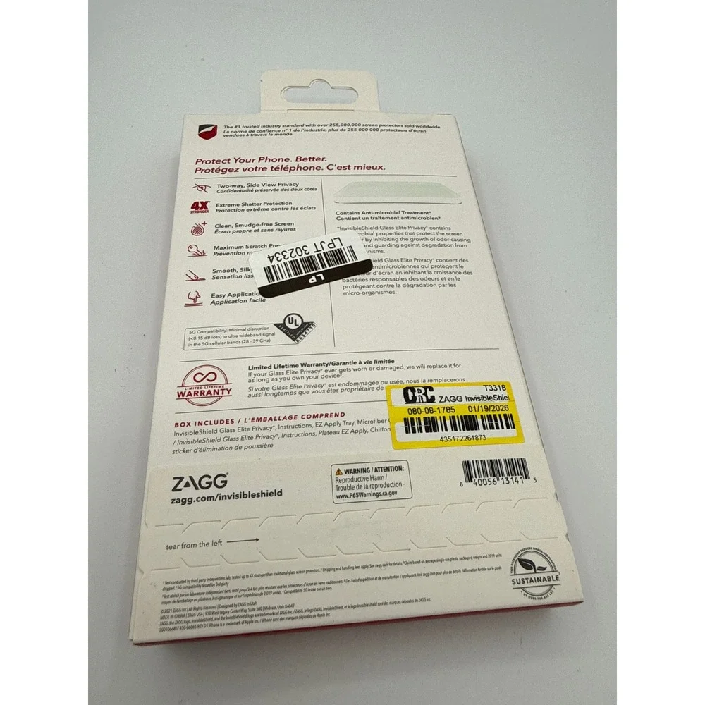 InvisibleShield Glass Elite Privacy iPhone 12/12 Pro/11/XR 5G‎ Screen Protector